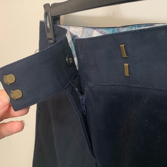 J. Crew Cotton Navy Skirt -Size 0 - Picture 1 of 8